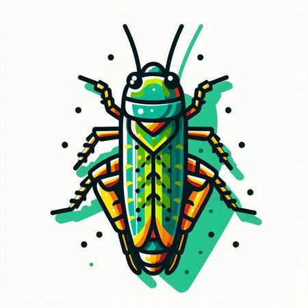 Grasshopper icon isolated on white background. Vector illustration.のイラスト素材