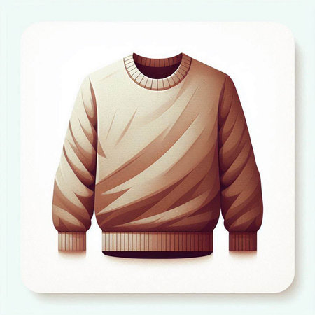 Illustration of a knitted sweater with a pattern on a white backgroundのイラスト素材