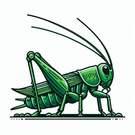 Grasshopper vector illustration. Isolated on white background.のイラスト素材