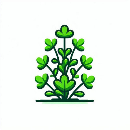 Green plant icon isolated on white background. Vector illustration. Eps 10.のイラスト素材