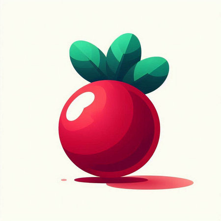 Cranberry with leaves on a white background. Vector illustration.のイラスト素材