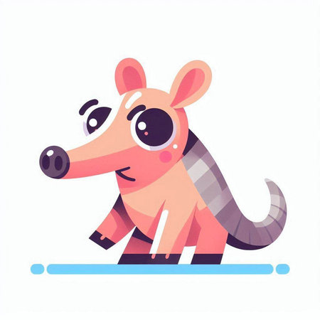 Cute cartoon armadillo. Vector illustration in a flat style.のイラスト素材