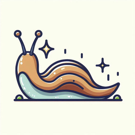 Snail. Vector illustration. Isolated on a white background.のイラスト素材