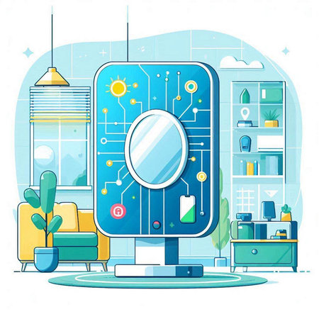 Vector illustration of the interior of the living room in a flat style.のイラスト素材