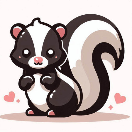 cute skunk cartoon vector illustration in vector format very easy to editのイラスト素材