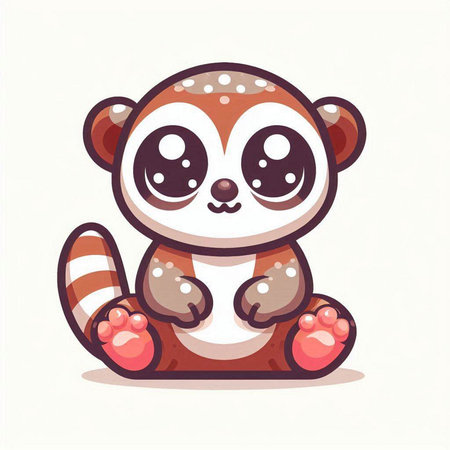 Cute raccoon vector illustration. Cute animal cartoon character.のイラスト素材