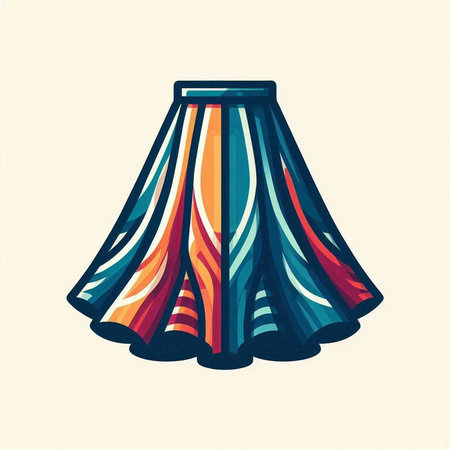 Illustration of a woman's skirt in retro style. Vector illustration.のイラスト素材