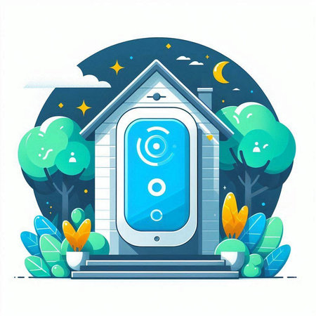 Smart home concept. Smart home in cartoon style. Vector illustration.のイラスト素材