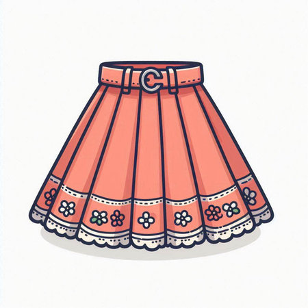 Hand drawn doodle sketch of a skirt. Vector illustration.のイラスト素材