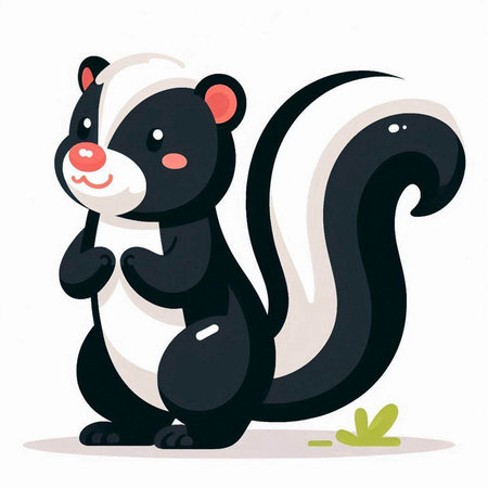 Cartoon skunk. Vector illustration of a skunk on a white background.のイラスト素材