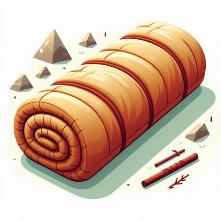 Coffee roll on a white background. Vector cartoon illustration.のイラスト素材