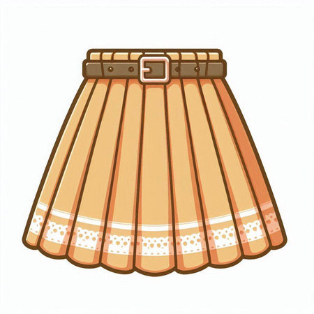 Illustration of a brown skirt on a white background. Vector illustration.のイラスト素材