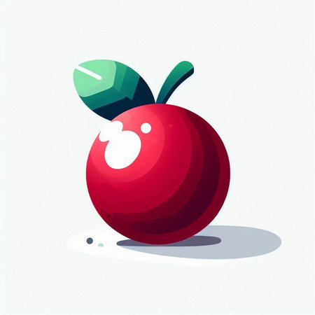 Red apple on a white background, vector illustration, eps 10のイラスト素材