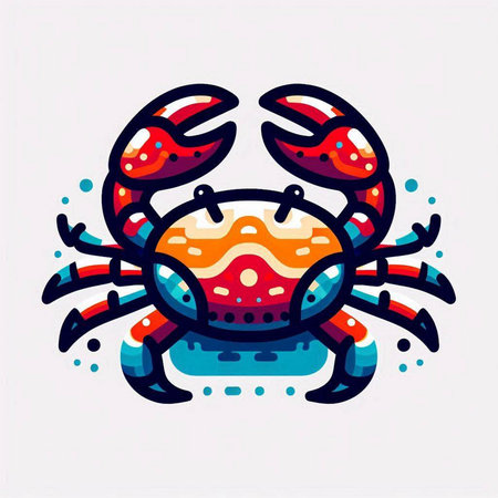 Crab. Vector illustration. Isolated on a white background.のイラスト素材