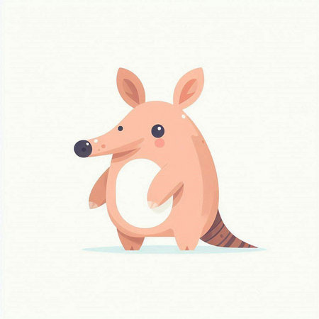 Cute cartoon kangaroo. Vector illustration in flat style.のイラスト素材