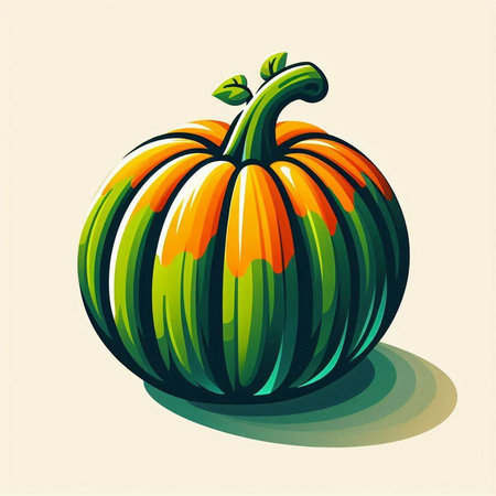 Pumpkin. Vector illustration of a pumpkin on a light background.のイラスト素材