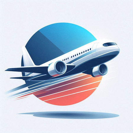 Airplane flying in the sky. Vector illustration for your design.のイラスト素材