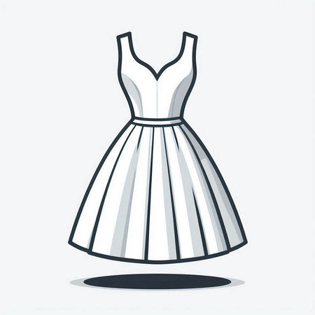 Illustration of a white dress isolated on a white background - vectorのイラスト素材