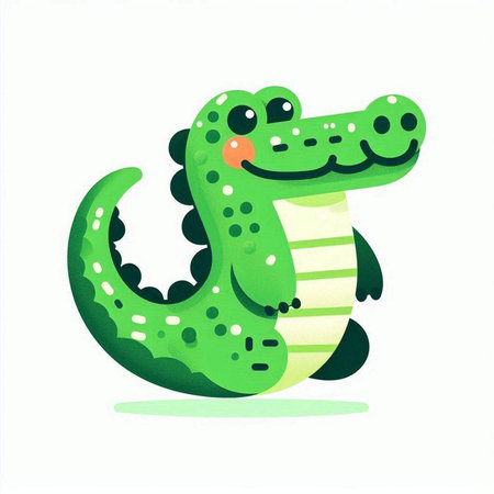 Cute crocodile. Vector illustration isolated on a white background.のイラスト素材