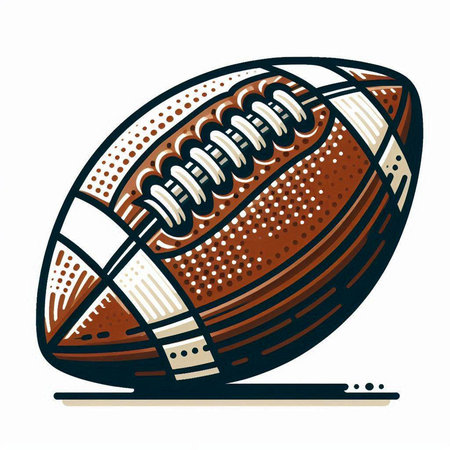 American football ball isolated on white background. Vector illustration in retro style.のイラスト素材