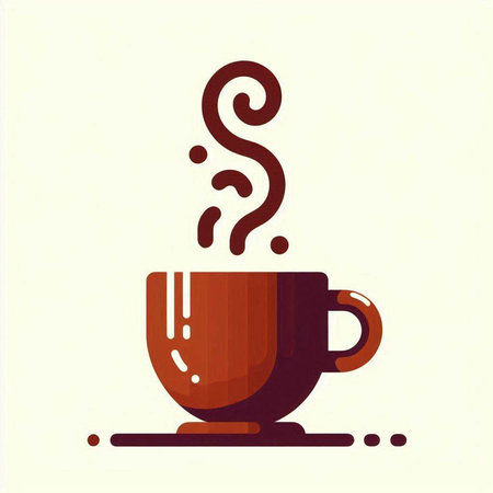 Coffee cup with steam. Vector illustration. Eps 10.のイラスト素材