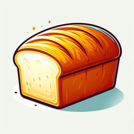 Illustration of a slice of bread on a white background. Vector illustrationのイラスト素材