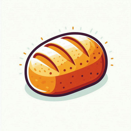 Illustration of a loaf of bread. Vector illustration of a loaf of bread.のイラスト素材