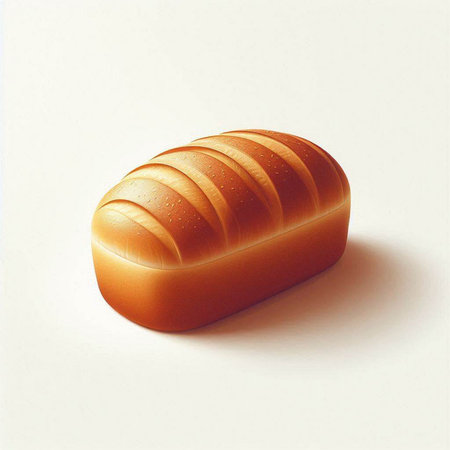 A loaf of bread on a white background. 3D illustration.のイラスト素材
