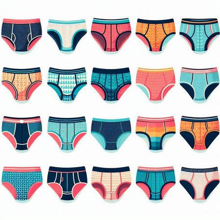 Set of different panties isolated on a white background. Vector illustration.のイラスト素材