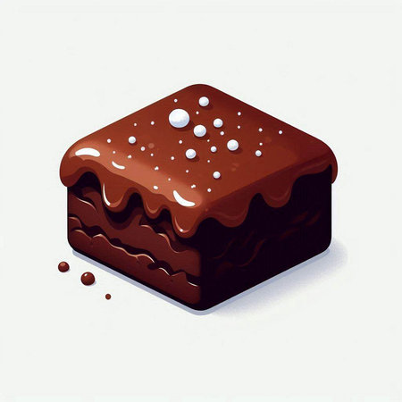Illustration of chocolate cake on a white background - 3d renderのイラスト素材