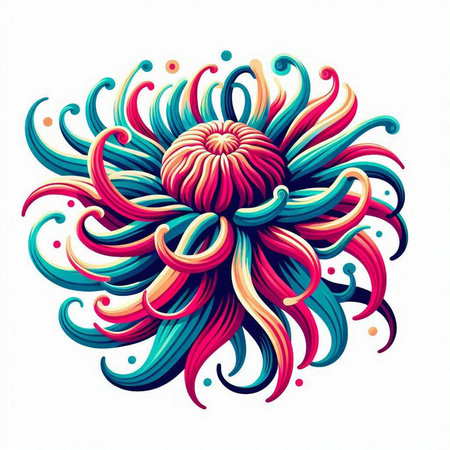 Colorful abstract flower on white background. Vector illustration for your designのイラスト素材