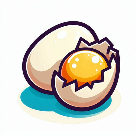 Eggs vector icon. Vector illustration of a cartoon egg.のイラスト素材