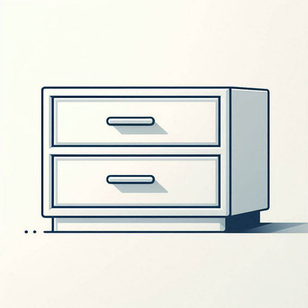 Cabinet with drawers on a white background. Vector illustration.のイラスト素材