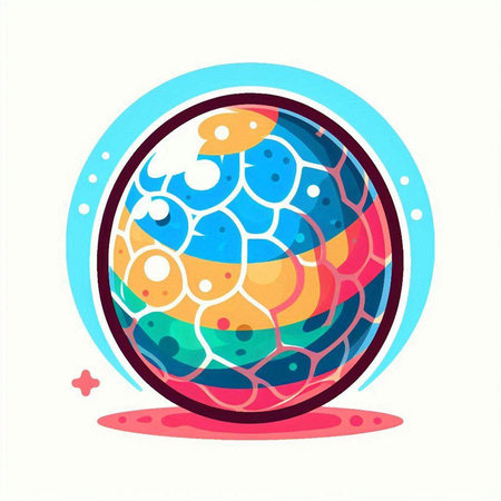 Colorful abstract ball isolated on a white background. Vector illustration.のイラスト素材