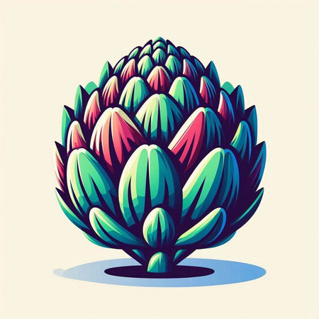 Artichoke. Vector illustration of an artichoke plant.のイラスト素材