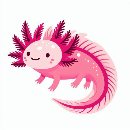 Cute pink dragon isolated on a white background. Vector illustration.のイラスト素材