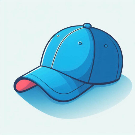Illustration of a blue baseball cap on a white background - vectorのイラスト素材