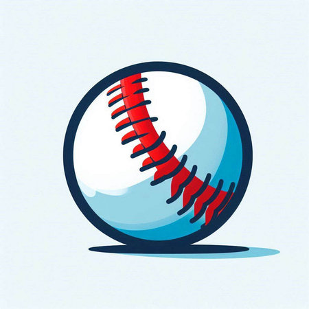 Baseball ball on a blue background. Vector illustration. Eps 10のイラスト素材