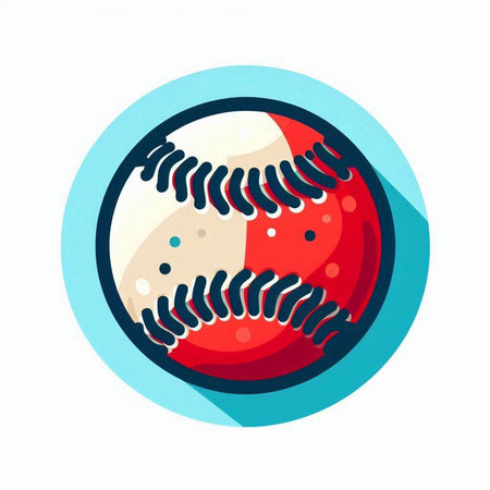 Baseball ball flat icon. Vector illustration, eps 10.のイラスト素材