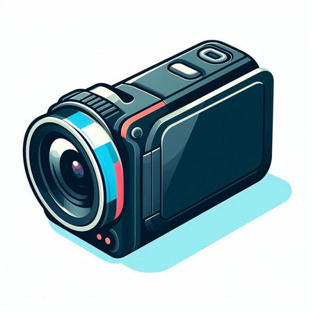 Digital camera on a white background. Vector illustration. Eps 10.のイラスト素材