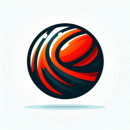 abstract vector illustration of a red ball on a white background.のイラスト素材