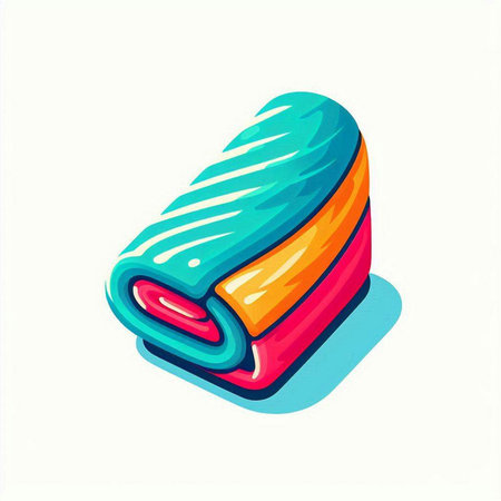 Rolled up towel. Vector illustration. Isolated on white background.のイラスト素材