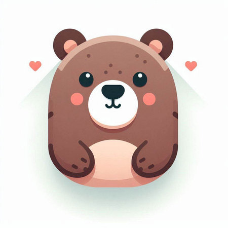Illustration of a cute bear on a white background, vector illustrationのイラスト素材