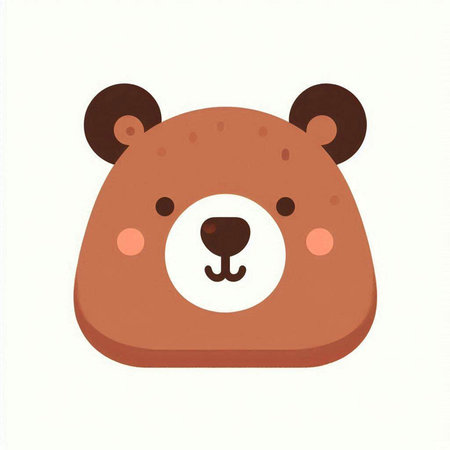 Cute cartoon bear isolated on a white background. Vector illustration.のイラスト素材