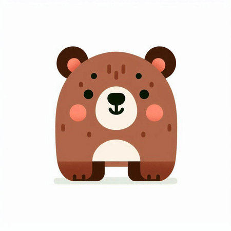 Cute brown bear isolated on a white background. Vector illustration.のイラスト素材
