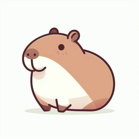 Cute hamster on white background. Vector illustration in cartoon style.のイラスト素材