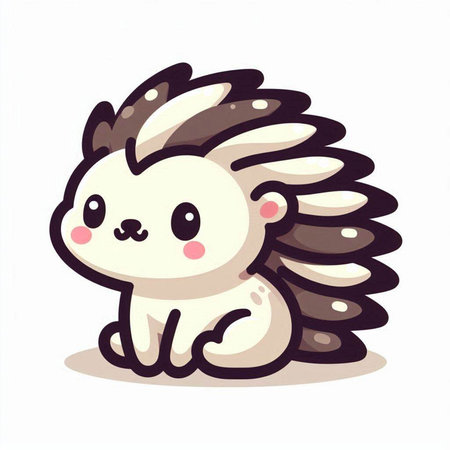 Cute little hedgehog on white background. Vector cartoon illustration.のイラスト素材