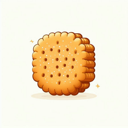 Illustration of a cookie on a white background. Vector illustration.のイラスト素材