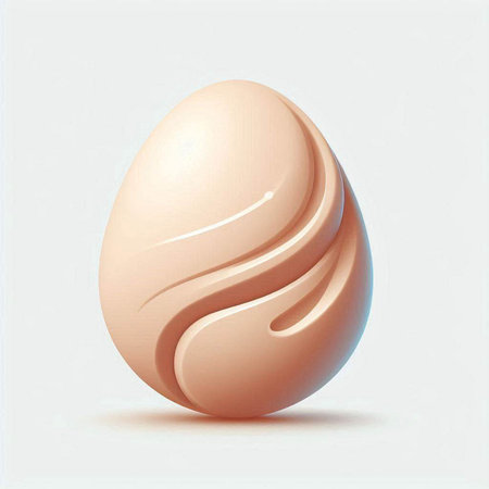 Easter egg with shadow on white background. 3D rendering.のイラスト素材