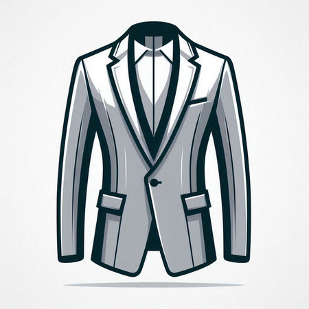 Wedding suit vector illustration on a gray background. Tuxedoのイラスト素材
